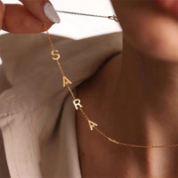 Sideway Initial Name Necklace Jewelry Jewellery